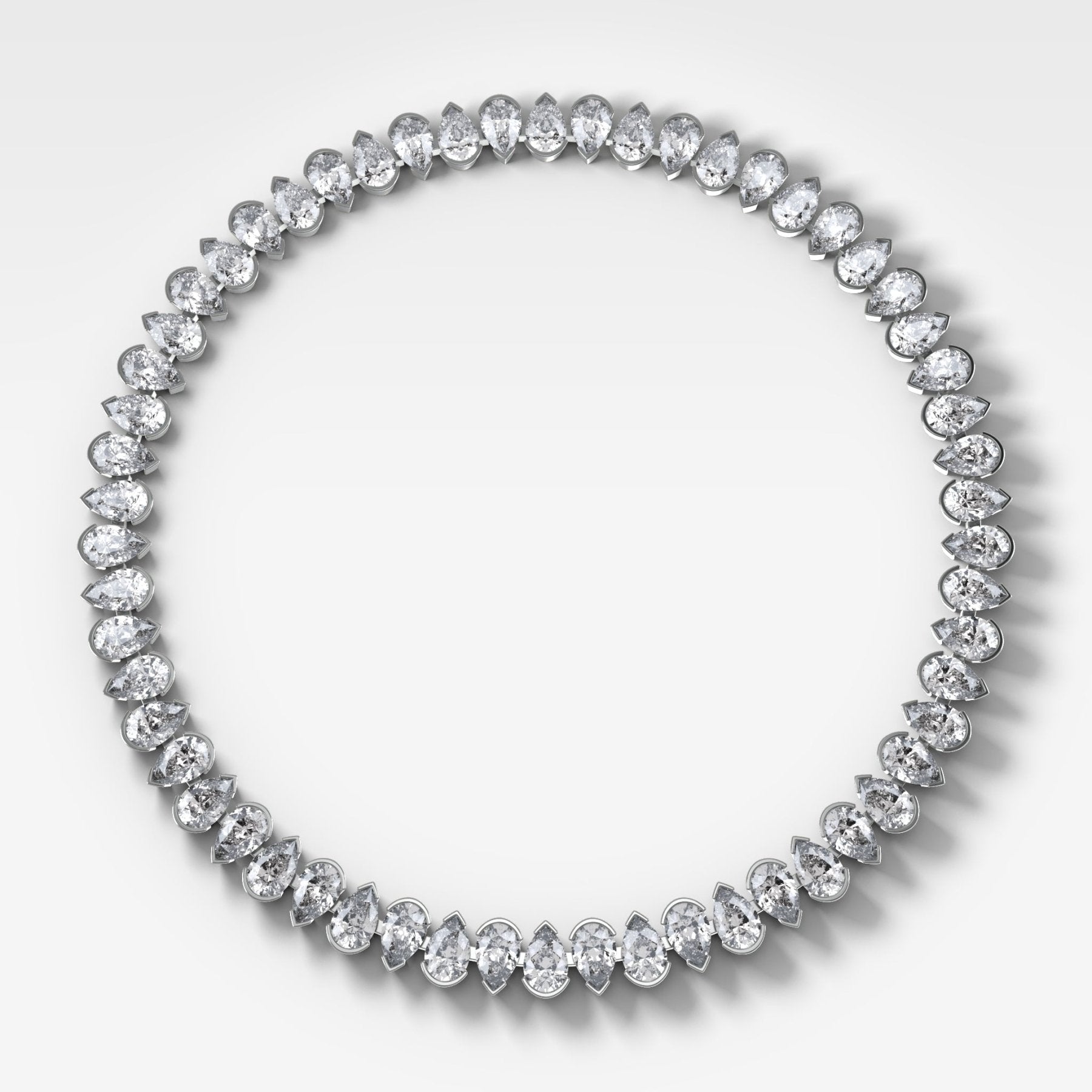 Half Bezel Pear Diamond Choker Necklace - GOODSTONE