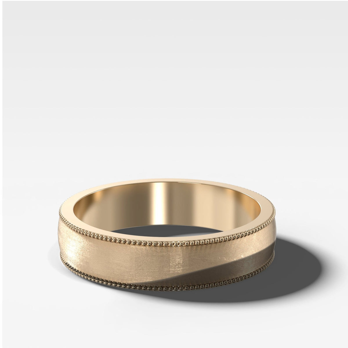 Harper Milgrain Matte Wedding Band 5mm - GOODSTONE
