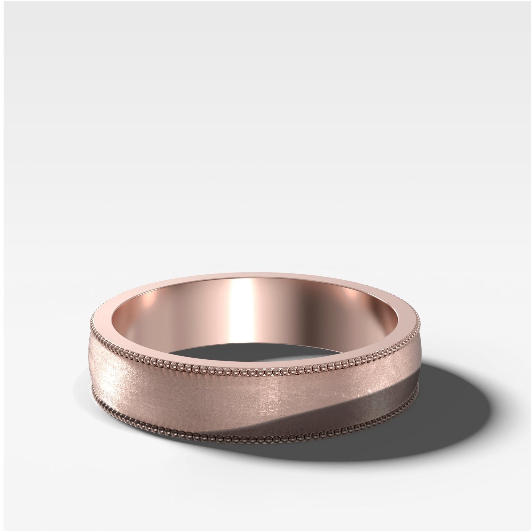 Harper Milgrain Matte Wedding Band 5mm - GOODSTONE