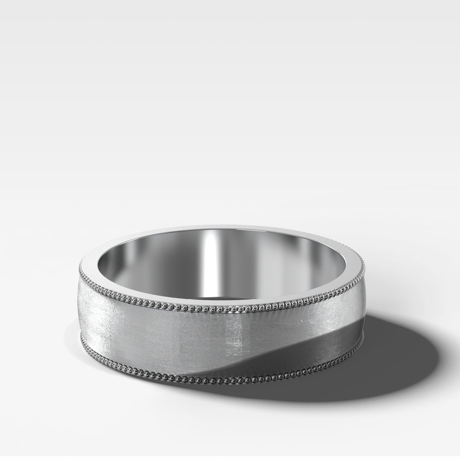 Harper Milgrain Matte Wedding Band 6mm - GOODSTONE