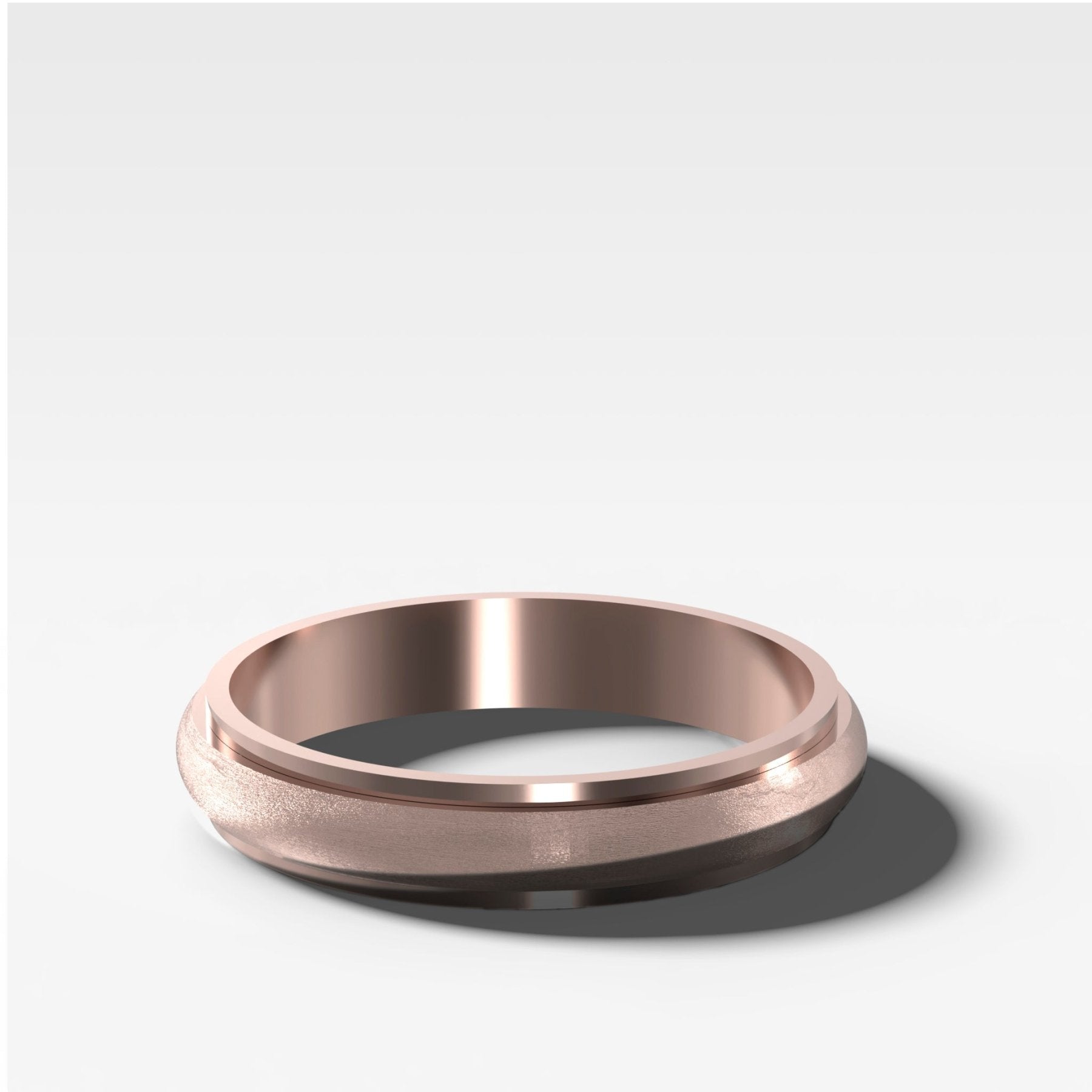 Harper Stepped Edge Matte Wedding Band 4mm - GOODSTONE