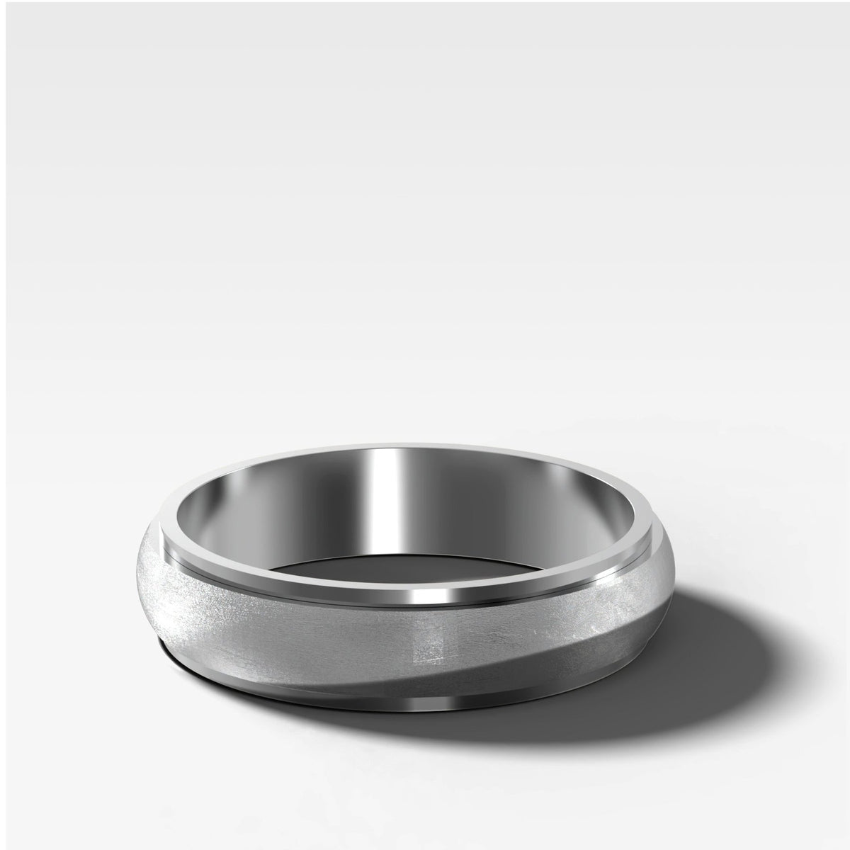 Harper Stepped Edge Matte Wedding Band 5mm - GOODSTONE