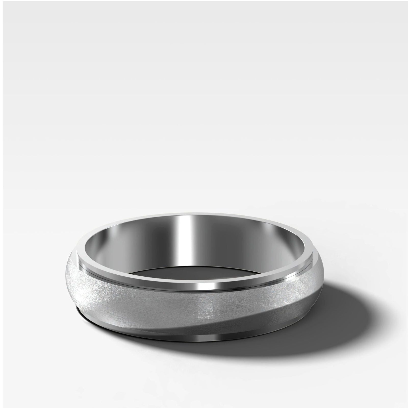 Harper Stepped Edge Matte Wedding Band 5mm - GOODSTONE