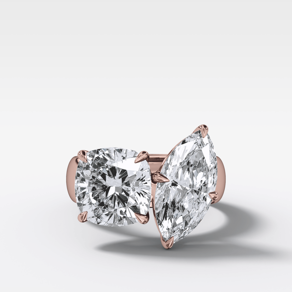 Harper Toi et Moi Engagement Ring with Marquise and Cushion Cuts - GOODSTONE