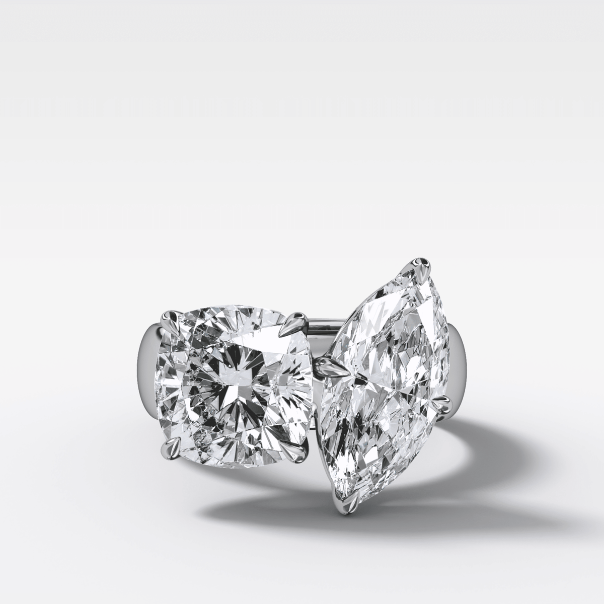Harper Toi et Moi Engagement Ring with Marquise and Cushion Cuts - GOODSTONE