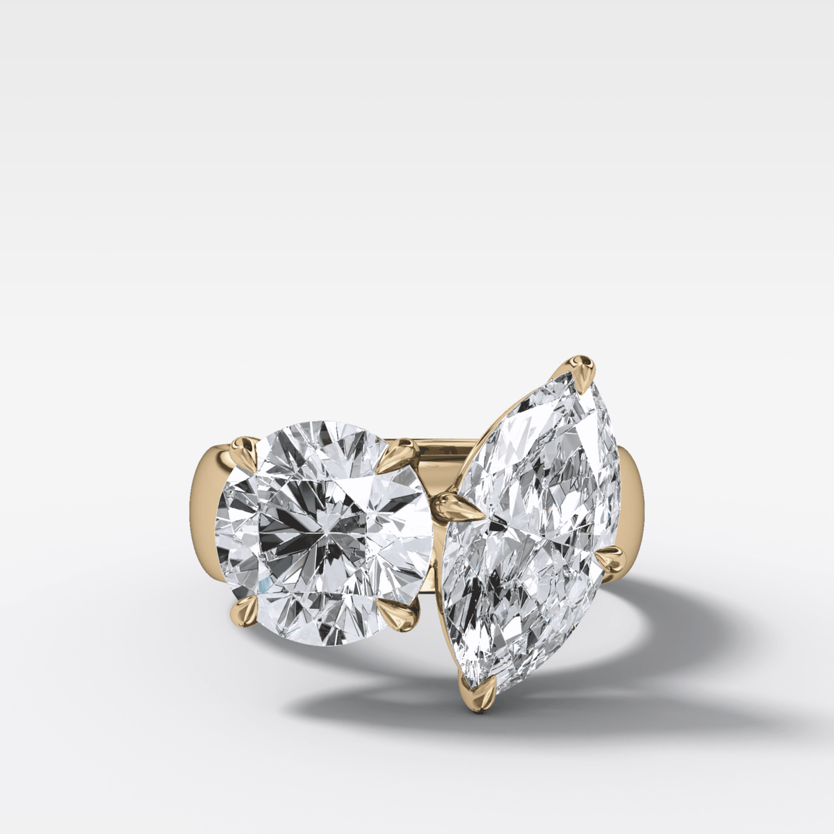 Harper Toi et Moi Engagement Ring with Marquise and Round Cuts - GOODSTONE
