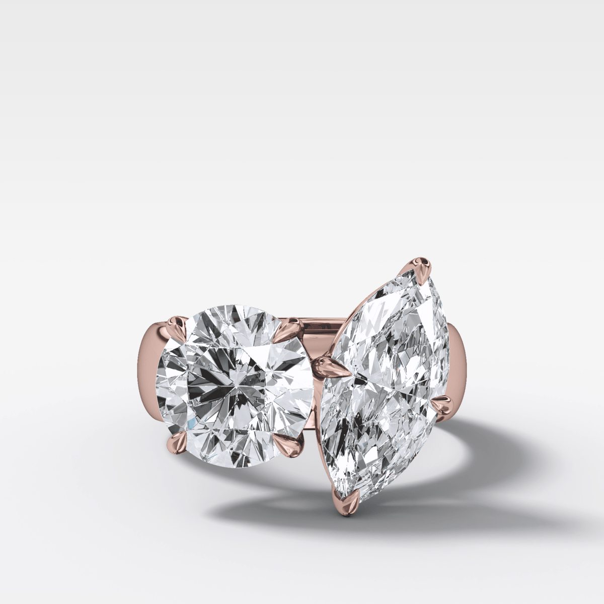 Harper Toi et Moi Engagement Ring with Marquise and Round Cuts - GOODSTONE