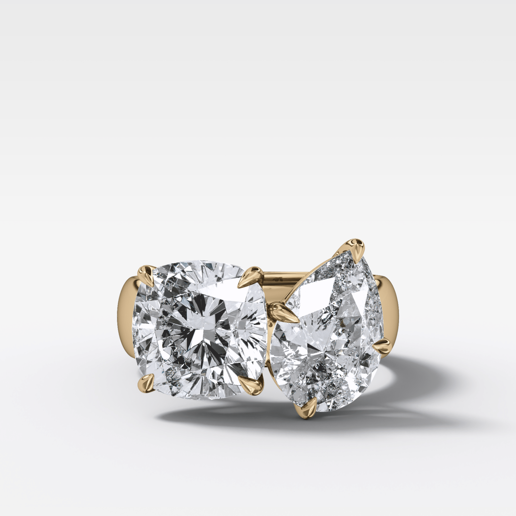 Harper Toi et Moi Engagement Ring with Pear and Cushion Cut - GOODSTONE