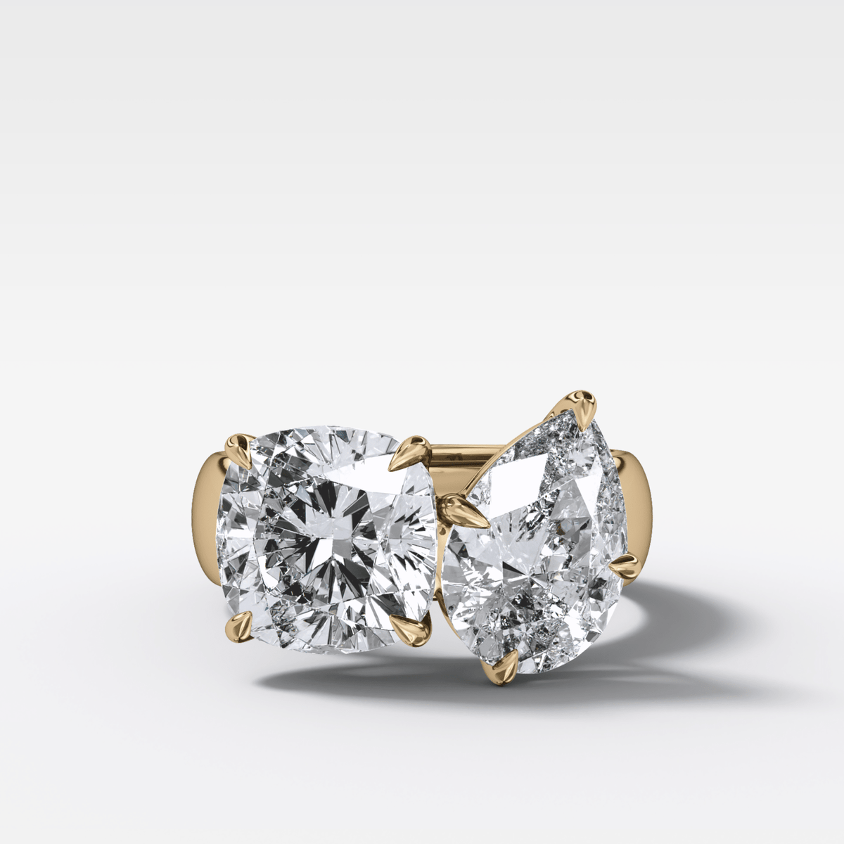 Harper Toi et Moi Engagement Ring with Pear and Cushion Cut - GOODSTONE