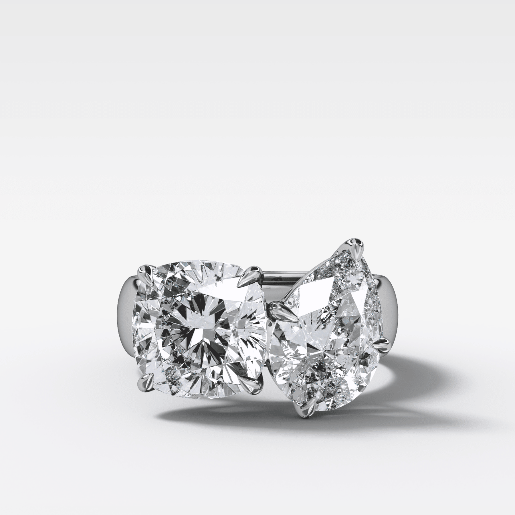 Harper Toi et Moi Engagement Ring with Pear and Cushion Cut - GOODSTONE