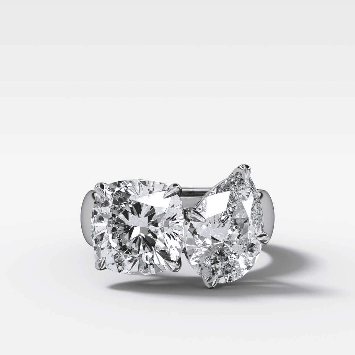 Harper Toi et Moi Engagement Ring with Pear and Cushion Cut - GOODSTONE