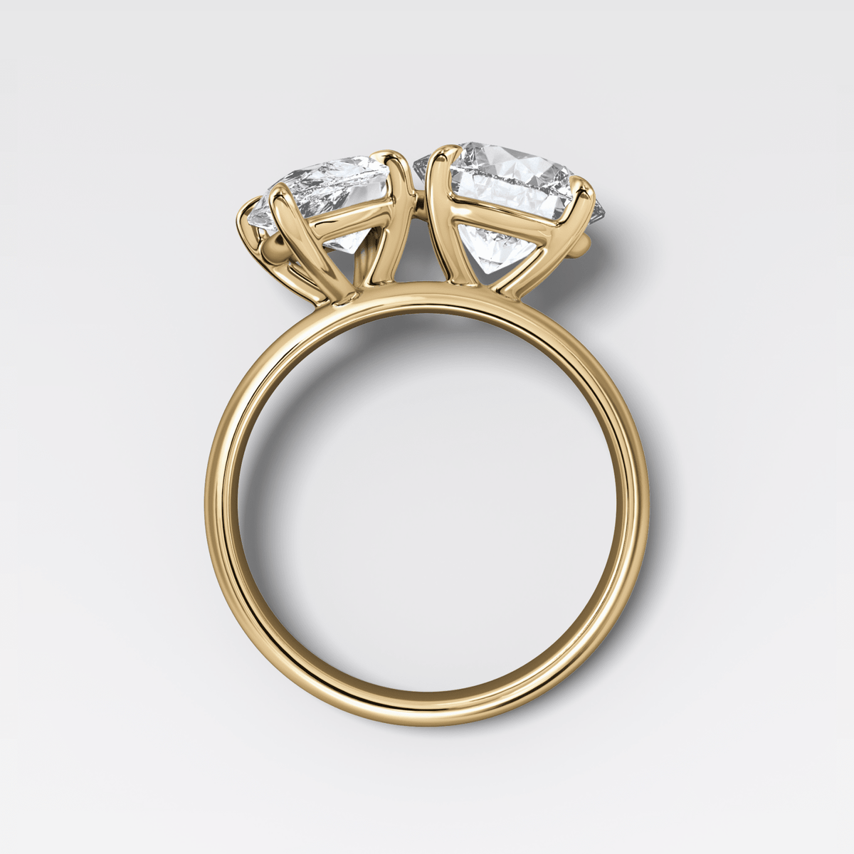 Harper Toi et Moi Engagement Ring with Pear and Round Cuts - GOODSTONE