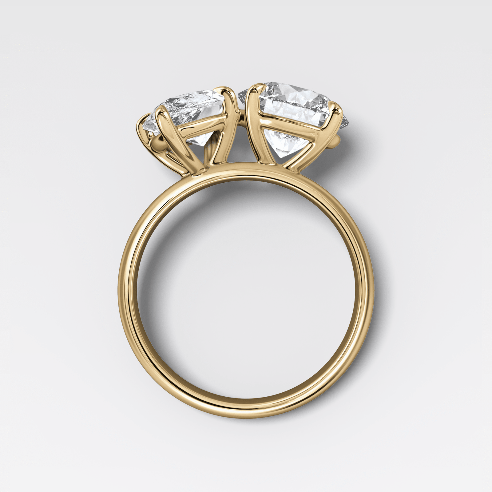 Harper Toi et Moi Engagement Ring with Pear and Round Cuts - GOODSTONE
