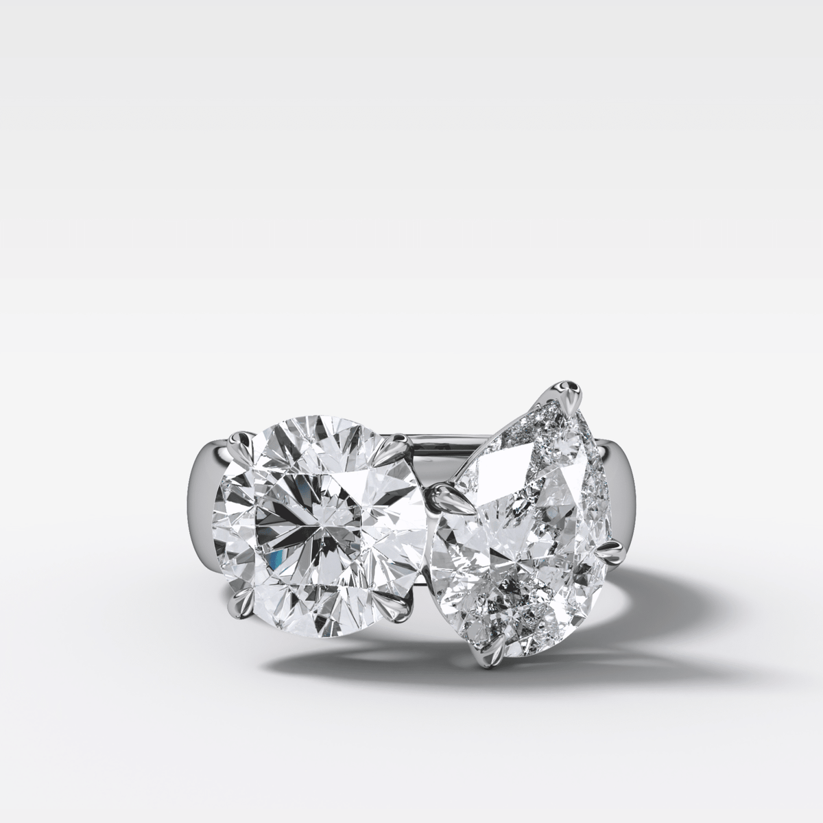 Harper Toi et Moi Engagement Ring with Pear and Round Cuts - GOODSTONE
