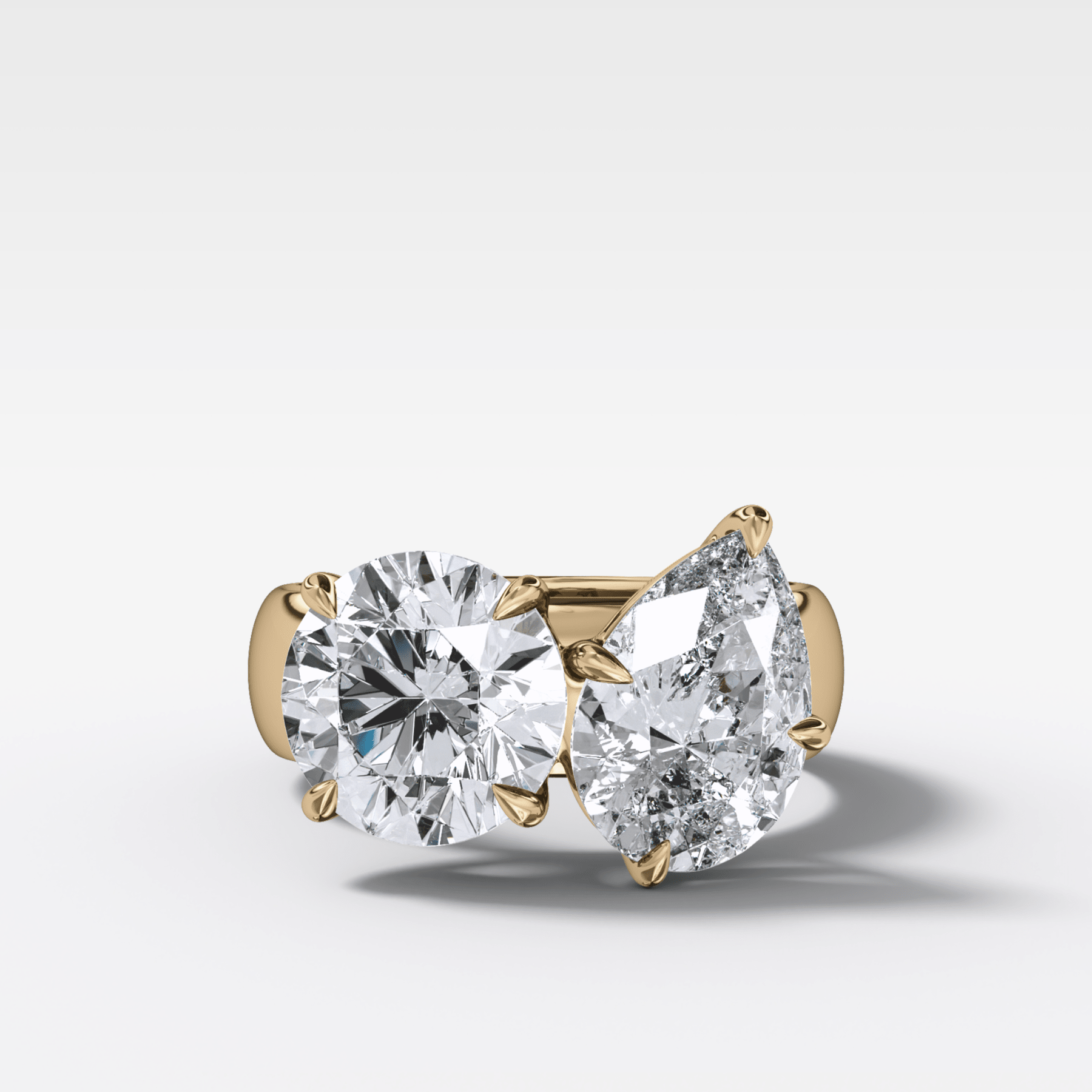 Harper Toi et Moi Engagement Ring with Pear and Round Cuts - GOODSTONE