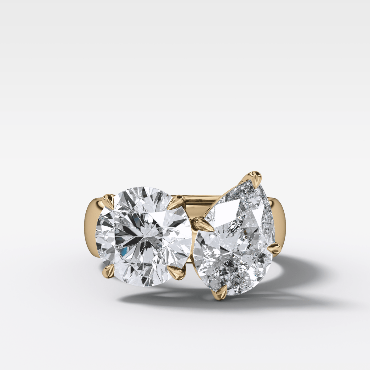 Harper Toi et Moi Engagement Ring with Pear and Round Cuts - GOODSTONE