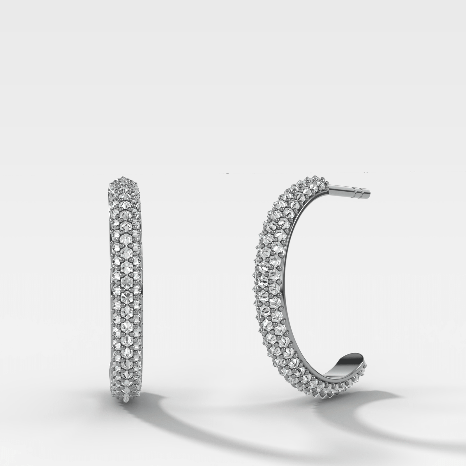 Inverted Pavé Diamond Knife Edge Huggies - GOODSTONE