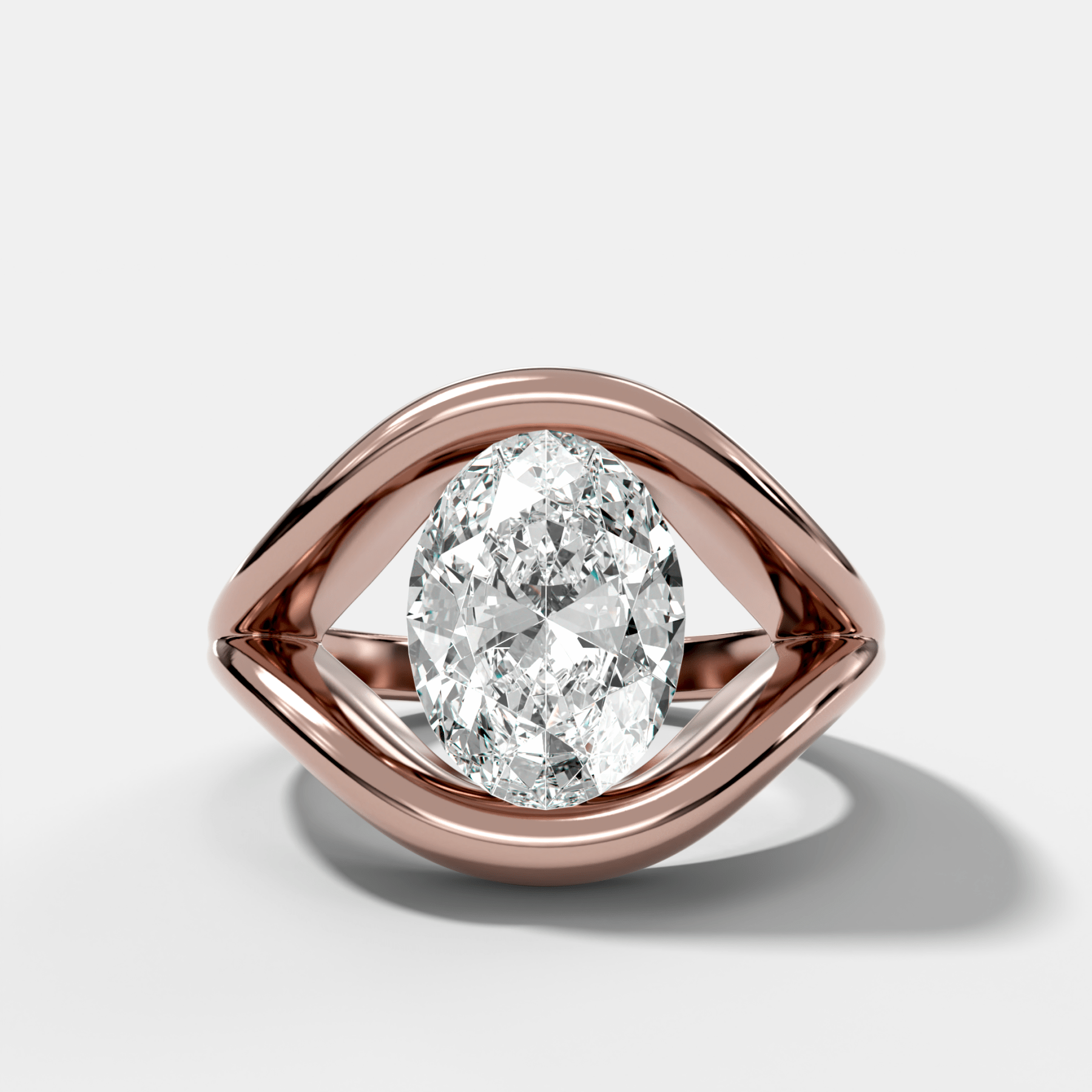 Iris Engagement Ring With a North South Oval Cut Diamond - GOODSTONE