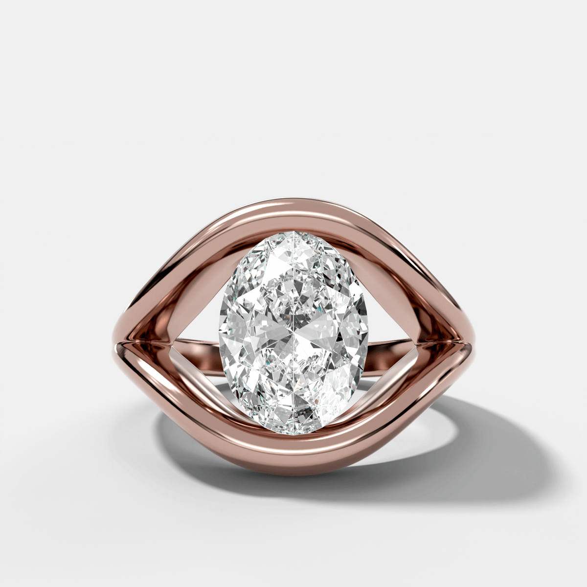 Iris Engagement Ring With a North South Oval Cut Diamond - GOODSTONE