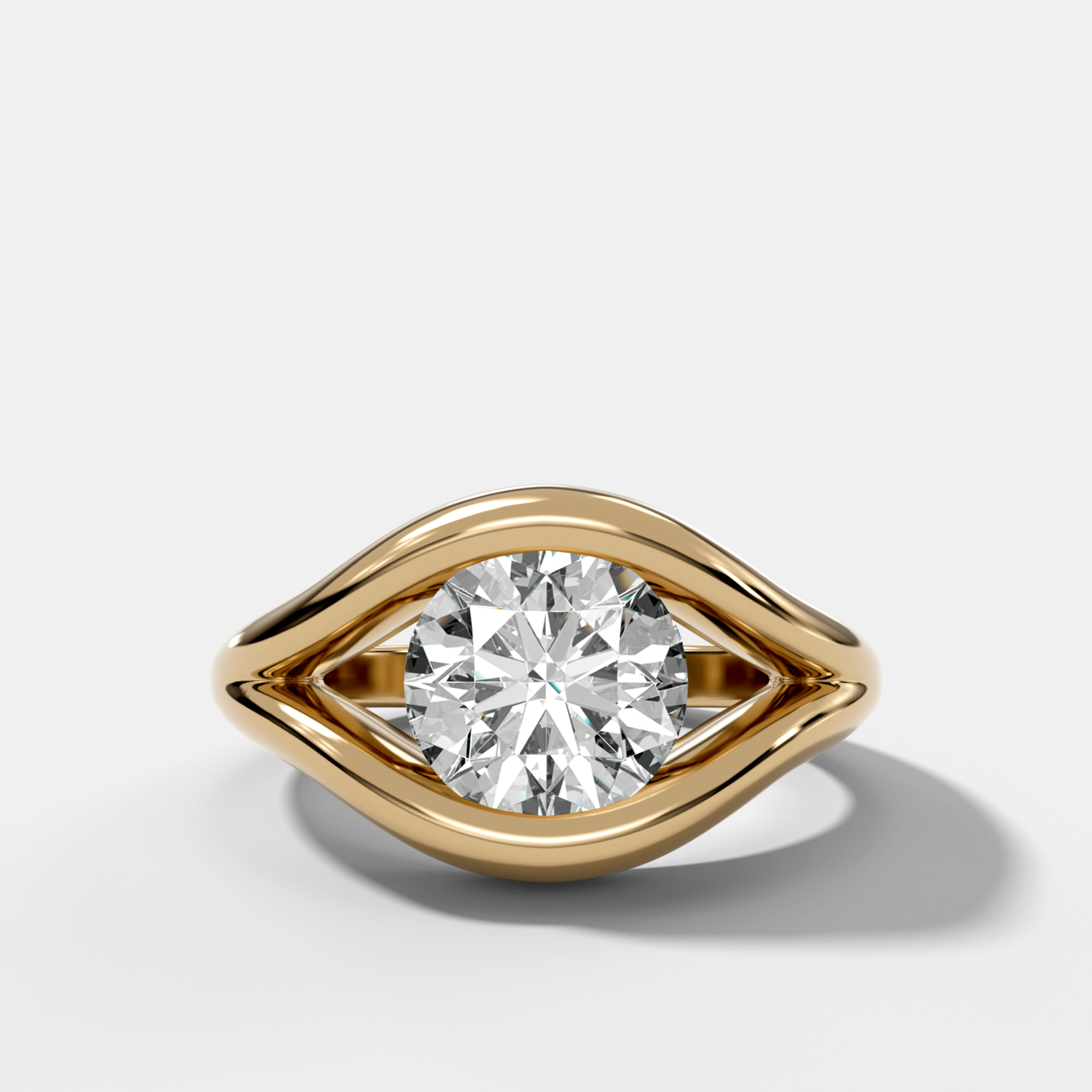 Iris Engagement Ring With a Round Cut Diamond - GOODSTONE