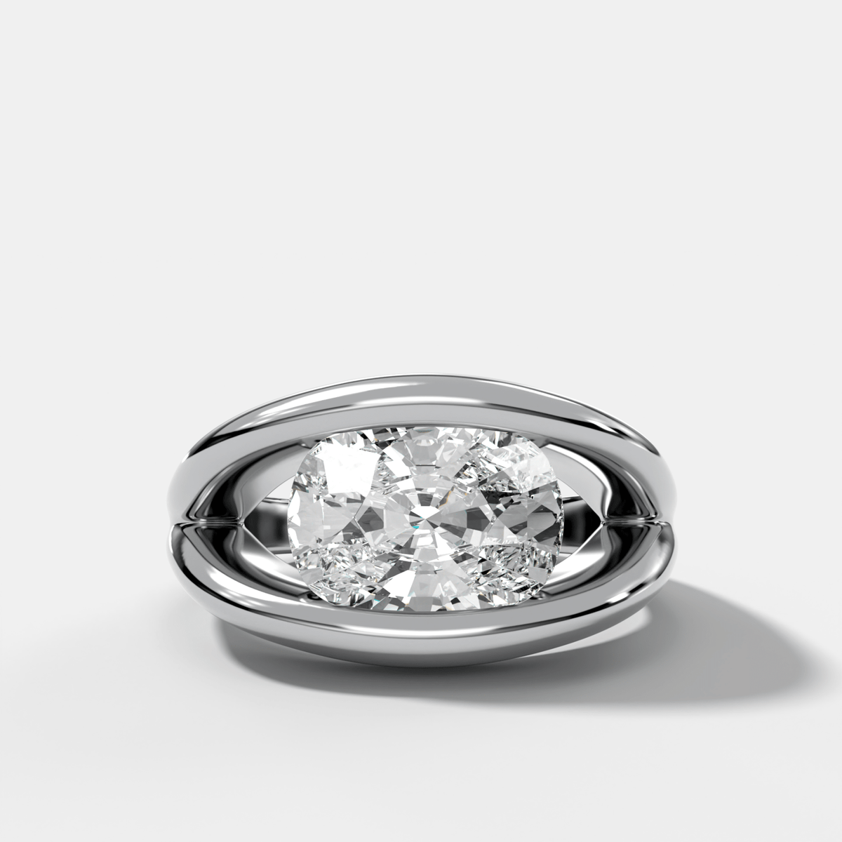 Iris Engagement Ring With an East West Elongated Cushion Cut Diamond - GOODSTONE