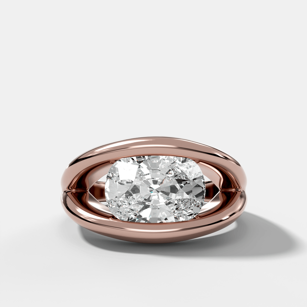 Iris Engagement Ring With an East West Elongated Cushion Cut Diamond - GOODSTONE