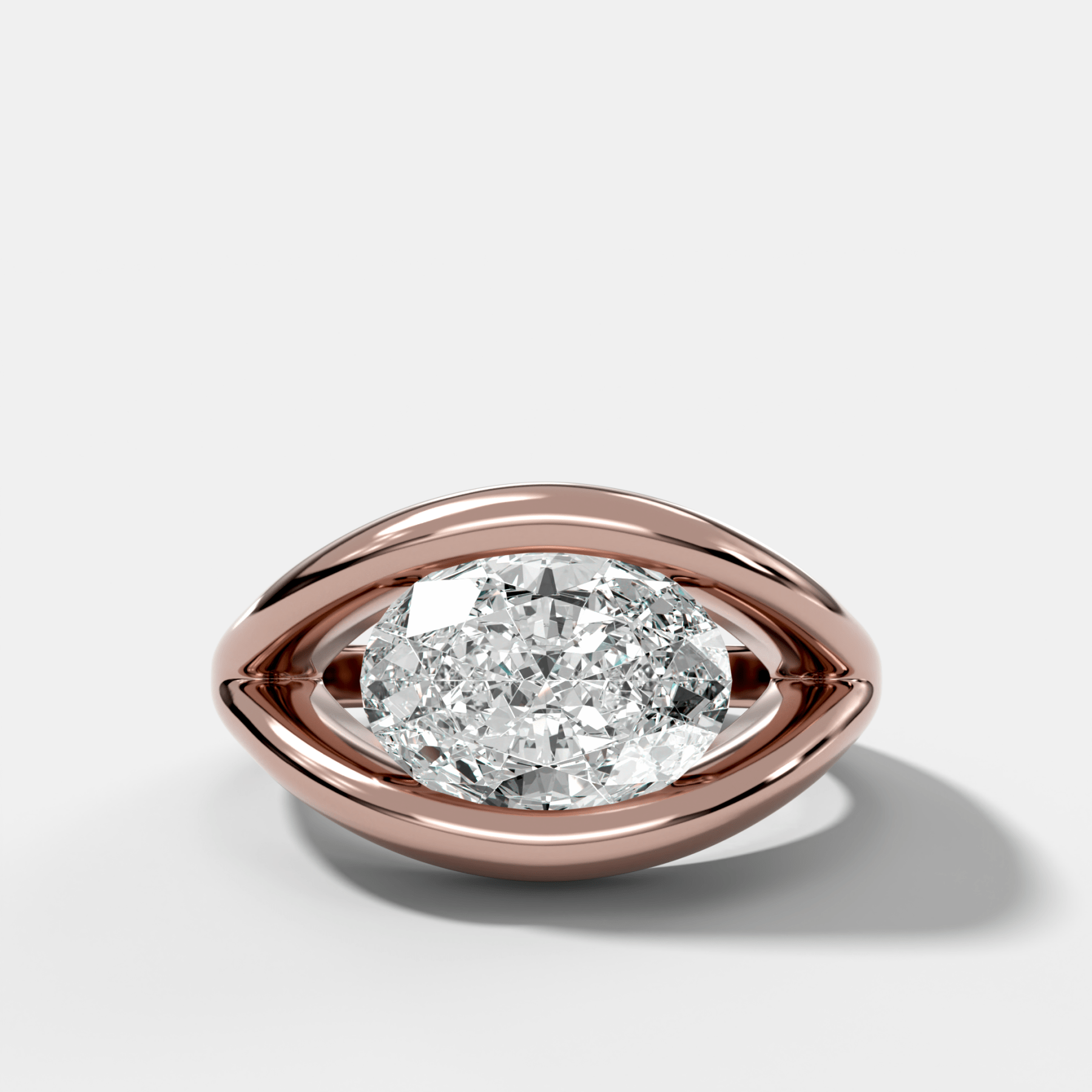 Iris Engagement Ring With an Oval Cut Diamond - GOODSTONE