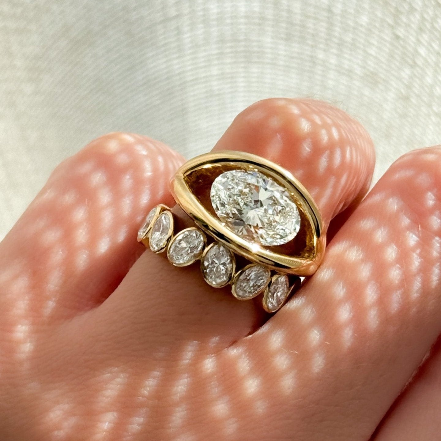 Iris Engagement Ring With an Oval Cut Diamond - GOODSTONE