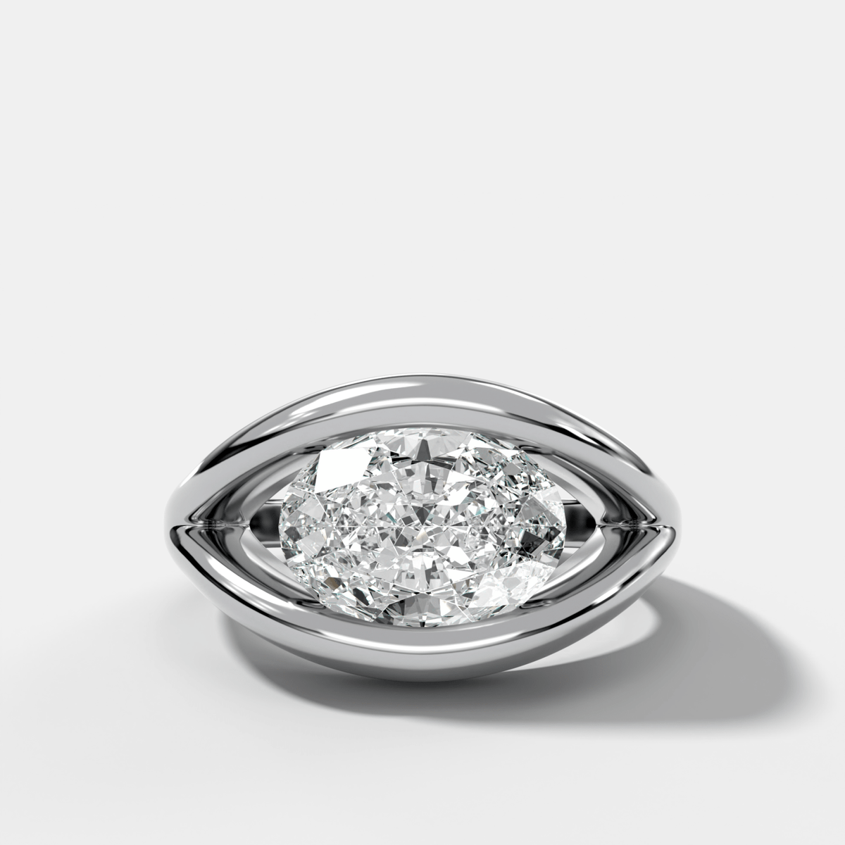 Iris Engagement Ring With an Oval Cut Diamond - GOODSTONE