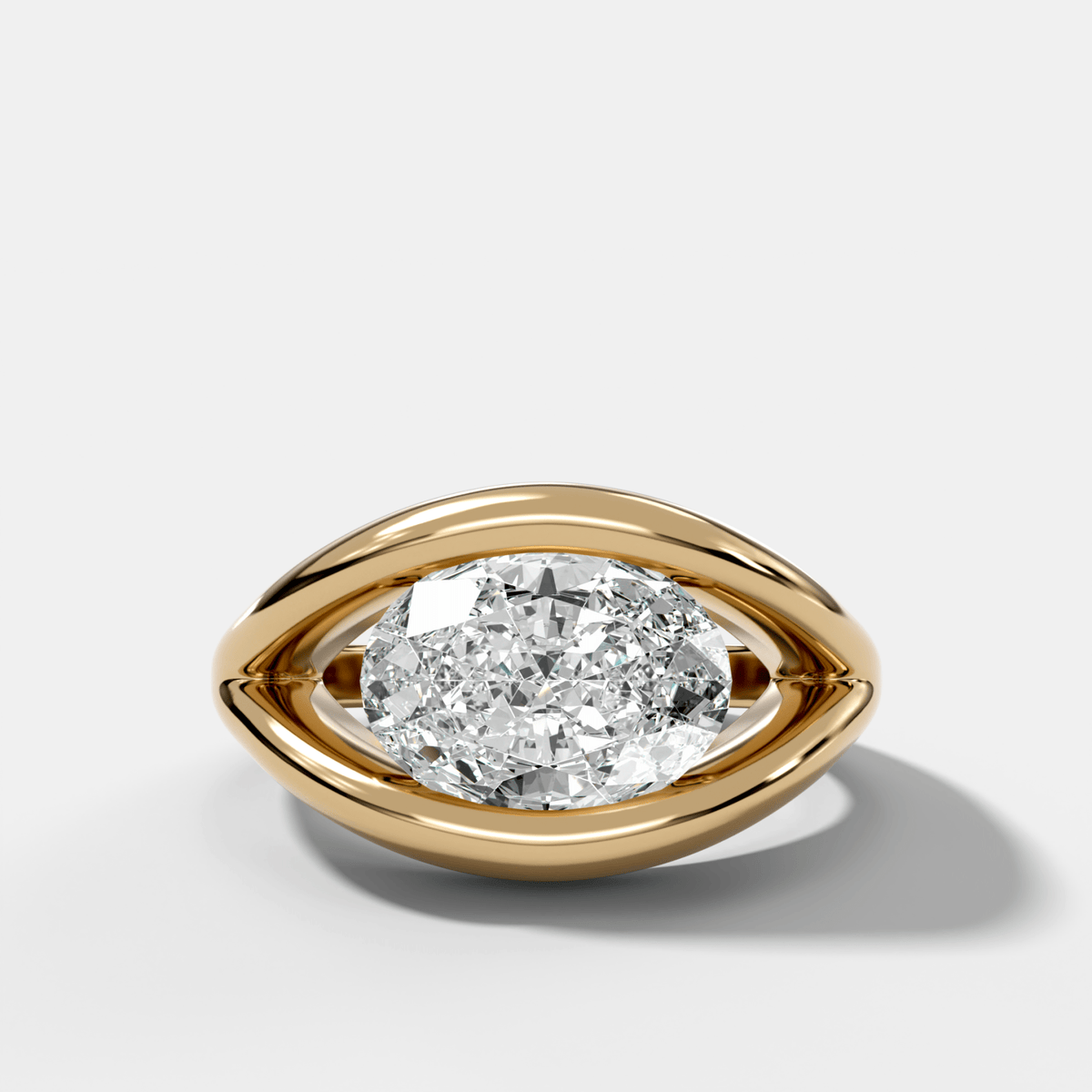 Iris Engagement Ring With an Oval Cut Diamond - GOODSTONE