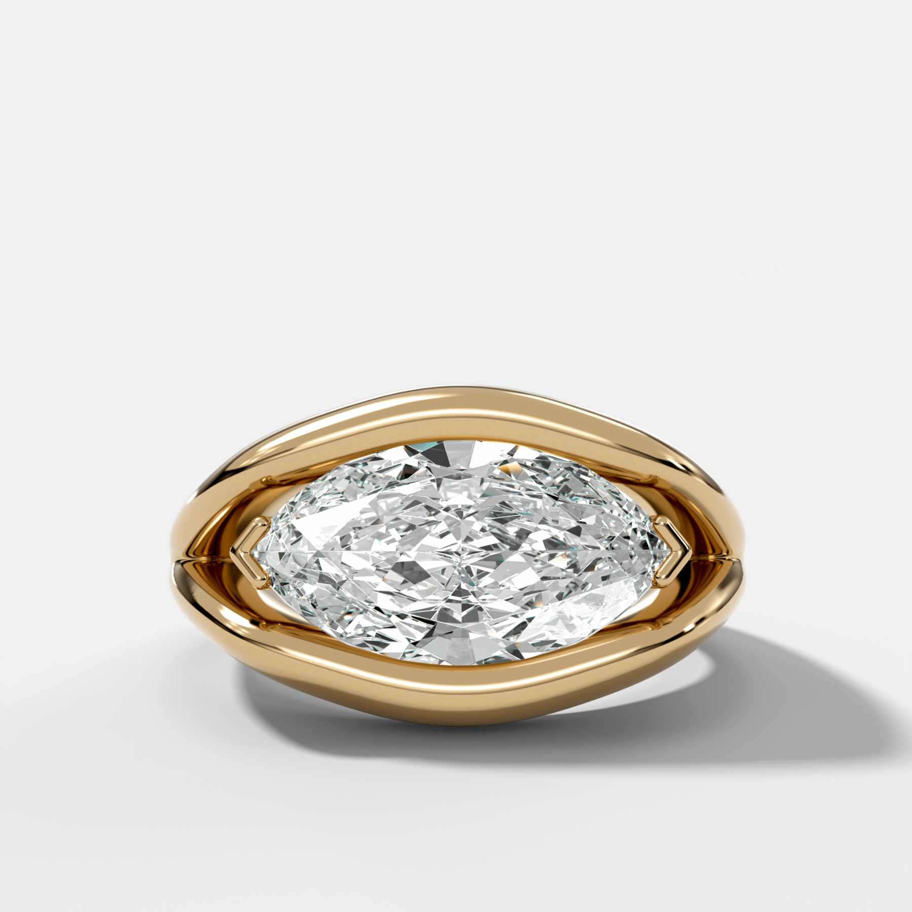 Iris Engagement Ring With East West Marquise Cut Diamond - GOODSTONE