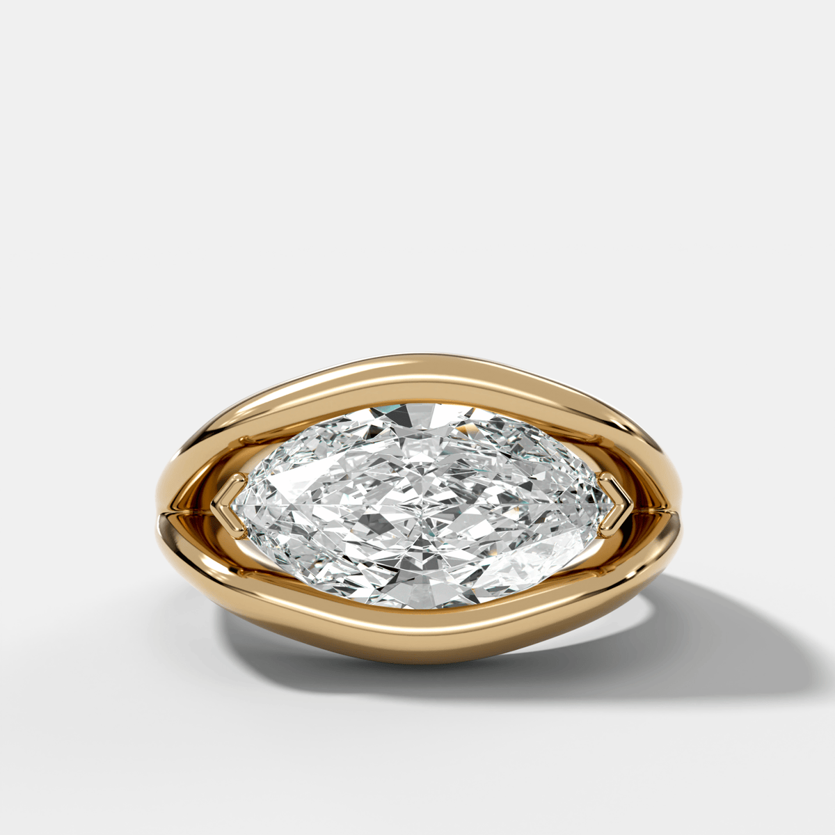 Iris Engagement Ring With East West Marquise Cut Diamond - GOODSTONE