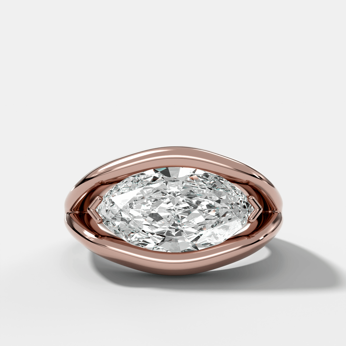 Iris Engagement Ring With East West Marquise Cut Diamond - GOODSTONE