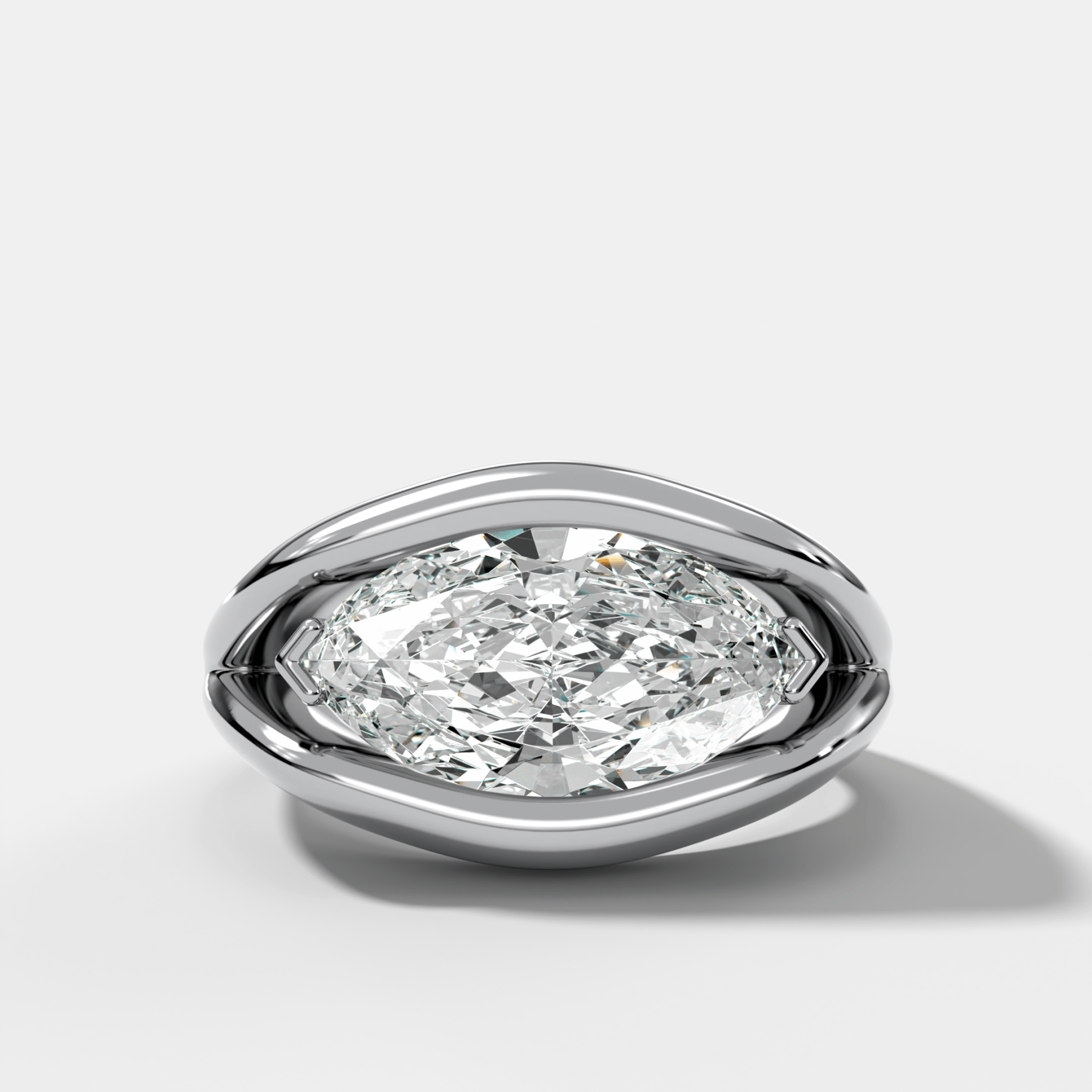 Iris Engagement Ring With East West Marquise Cut Diamond - GOODSTONE
