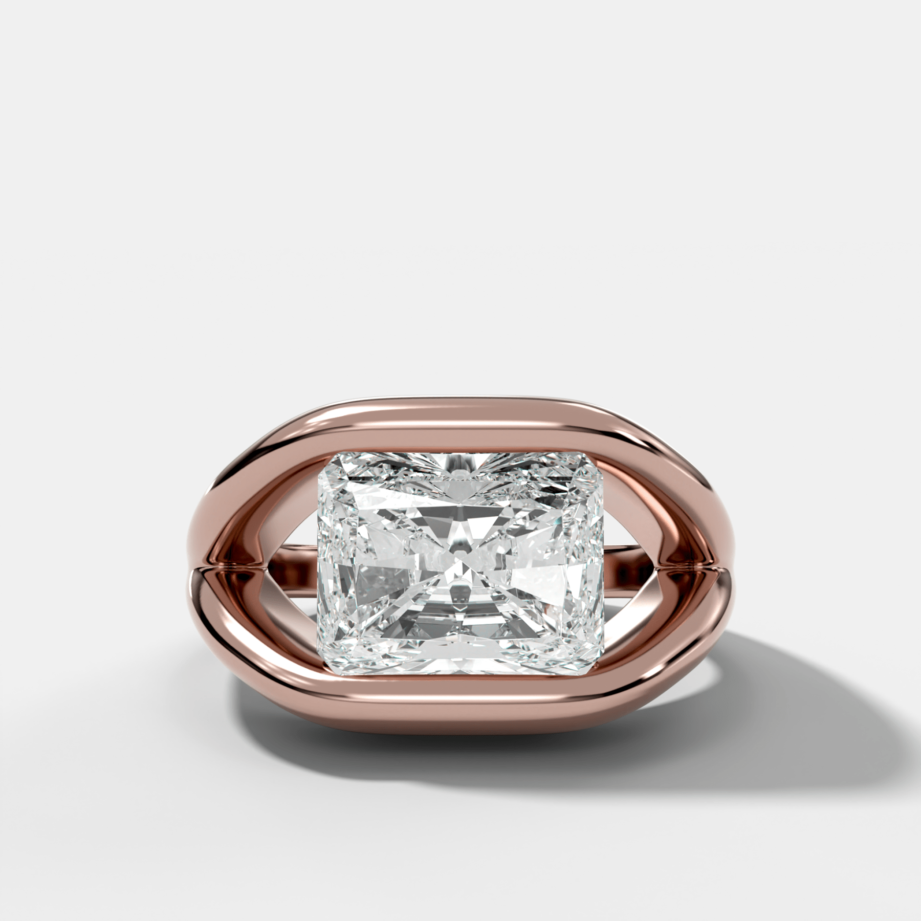 Iris Engagement Ring With East West Radiant Cut Diamond - GOODSTONE