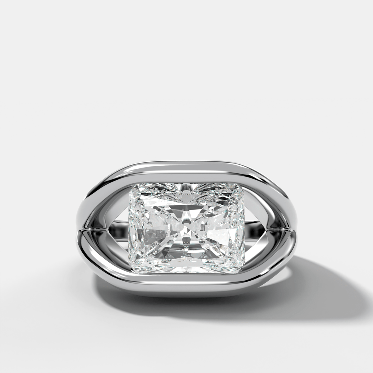 Iris Engagement Ring With East West Radiant Cut Diamond - GOODSTONE