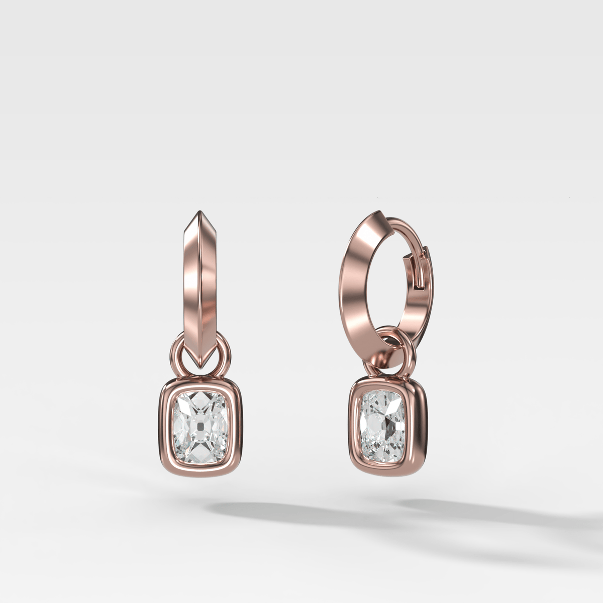 Knife Edge Drop Earrings with Old Mine Cut Diamond - GOODSTONE