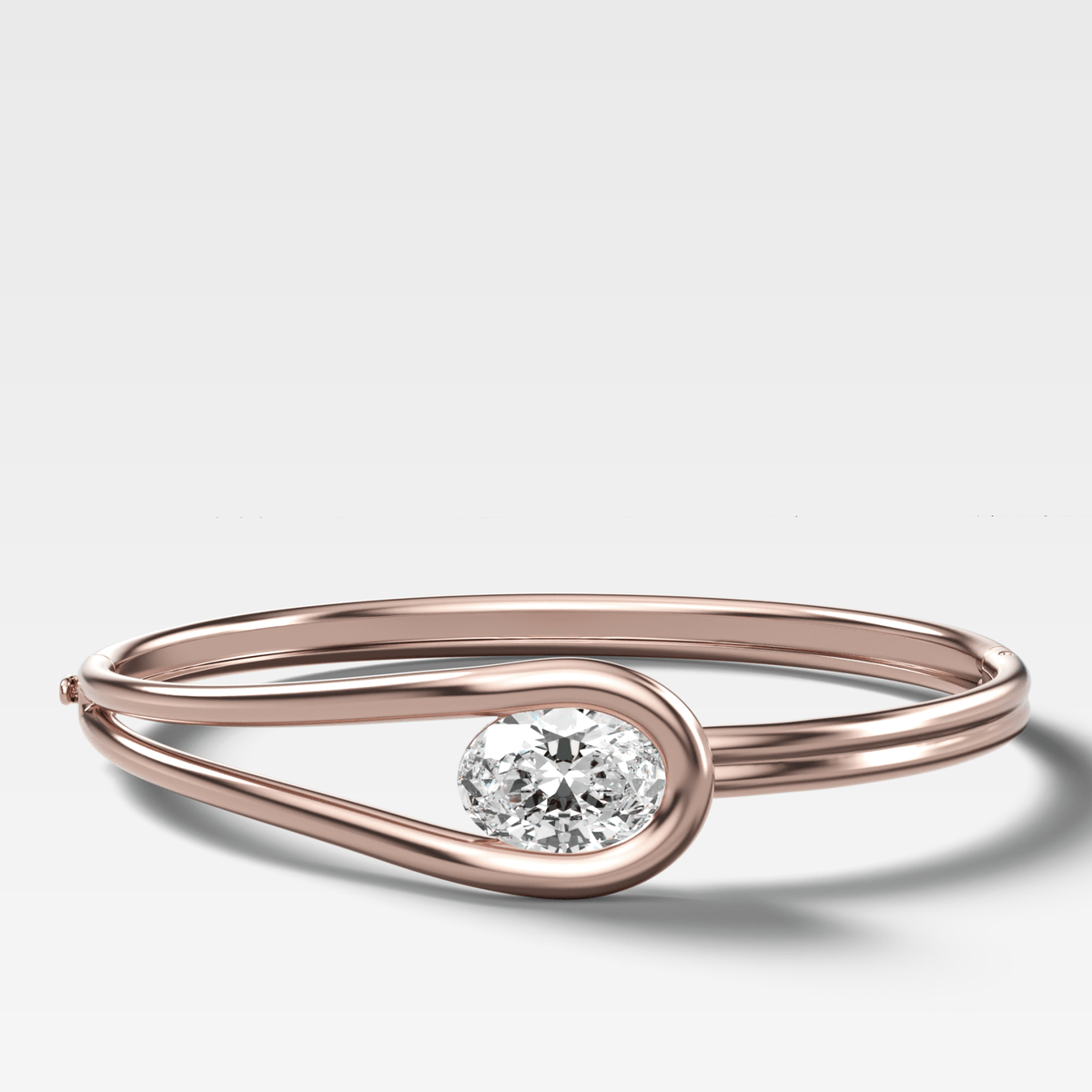 Lasso Bangle with East West Oval Cut Diamond - GOODSTONE