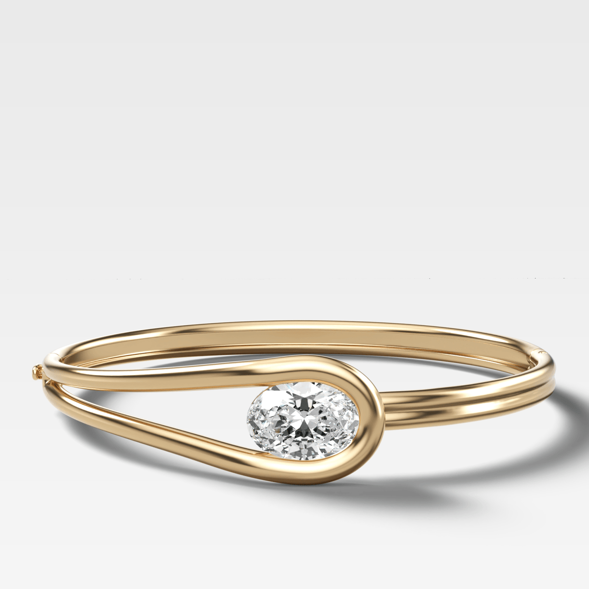 Lasso Bangle with East West Oval Cut Diamond - GOODSTONE
