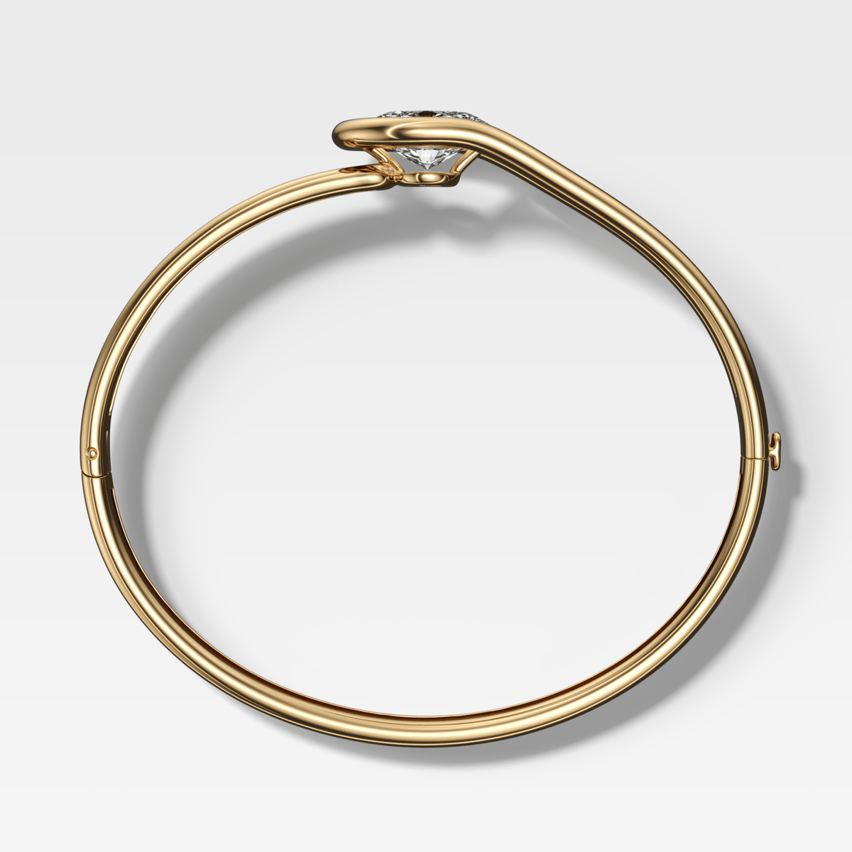 Lasso Bangle with East West Oval Cut Diamond - GOODSTONE