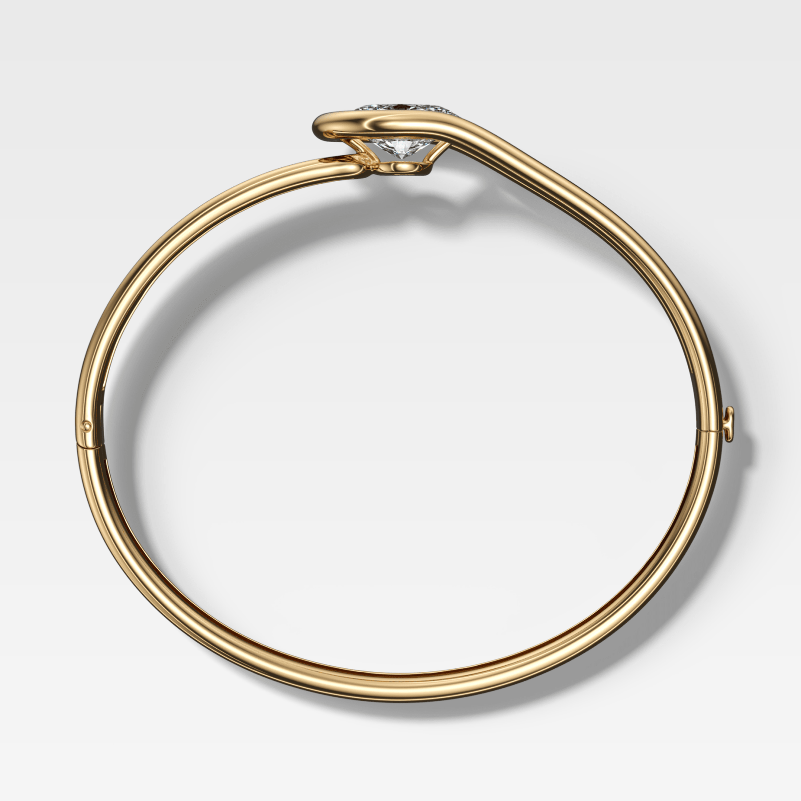 Lasso Bangle with East West Oval Cut Diamond - GOODSTONE