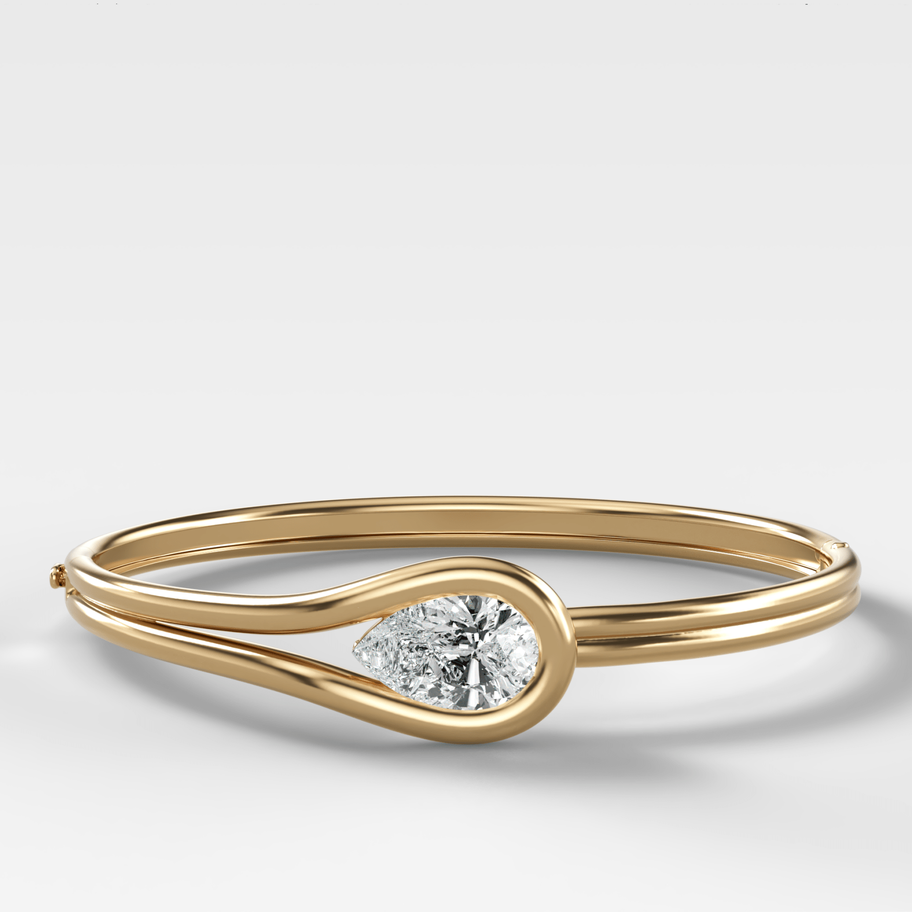Lasso Bangle with Pear Cut Diamond - GOODSTONE