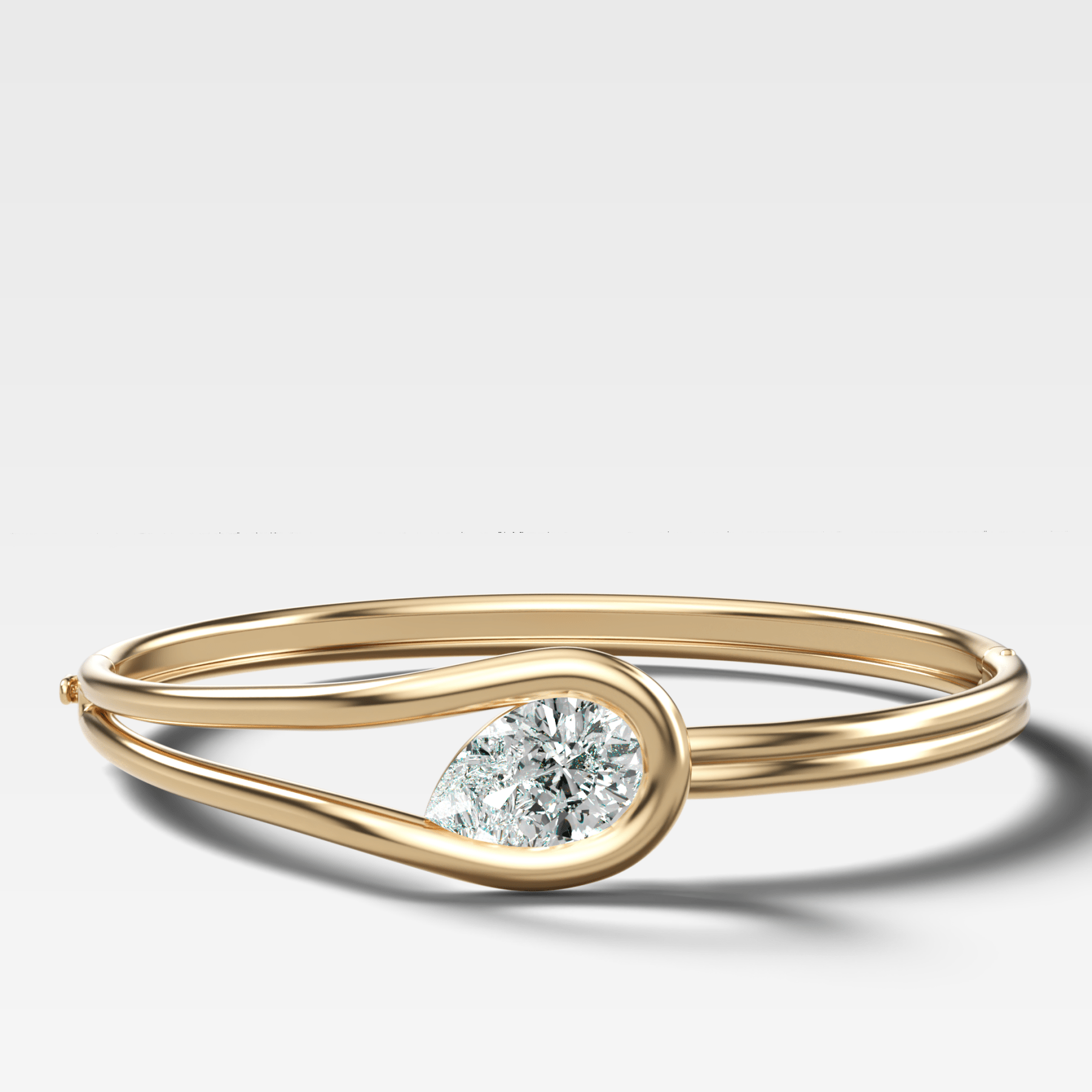 Lasso Bangle with Tilted Pear Cut Diamond - GOODSTONE