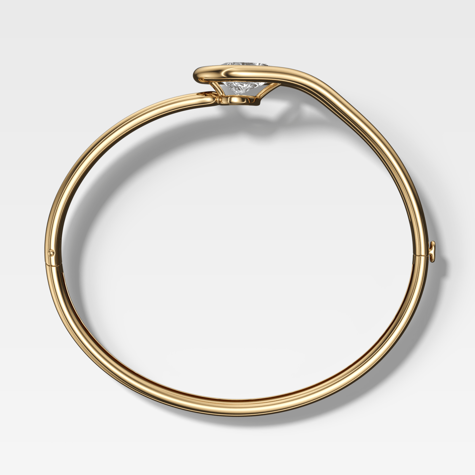 Lasso Bangle with Tilted Pear Cut Diamond - GOODSTONE