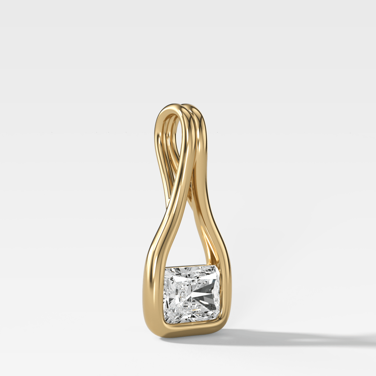 Lasso East West Elongated Radiant Attachable Diamond Pendant - GOODSTONE