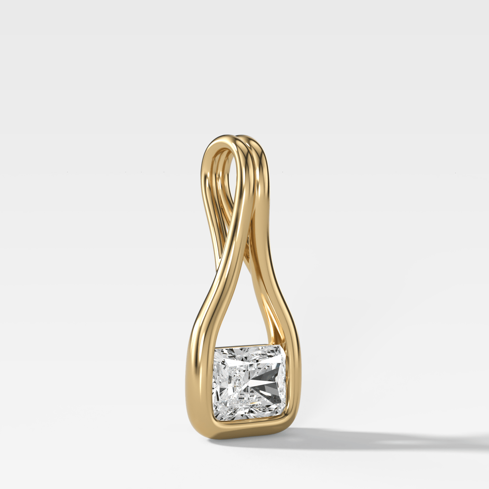Lasso East West Elongated Radiant Attachable Diamond Pendant - GOODSTONE