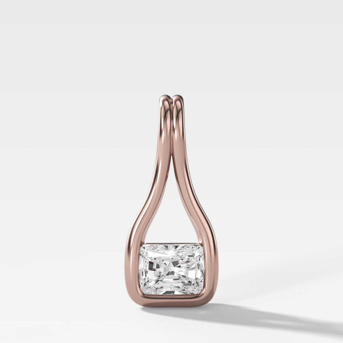 Lasso East West Elongated Radiant Attachable Diamond Pendant - GOODSTONE