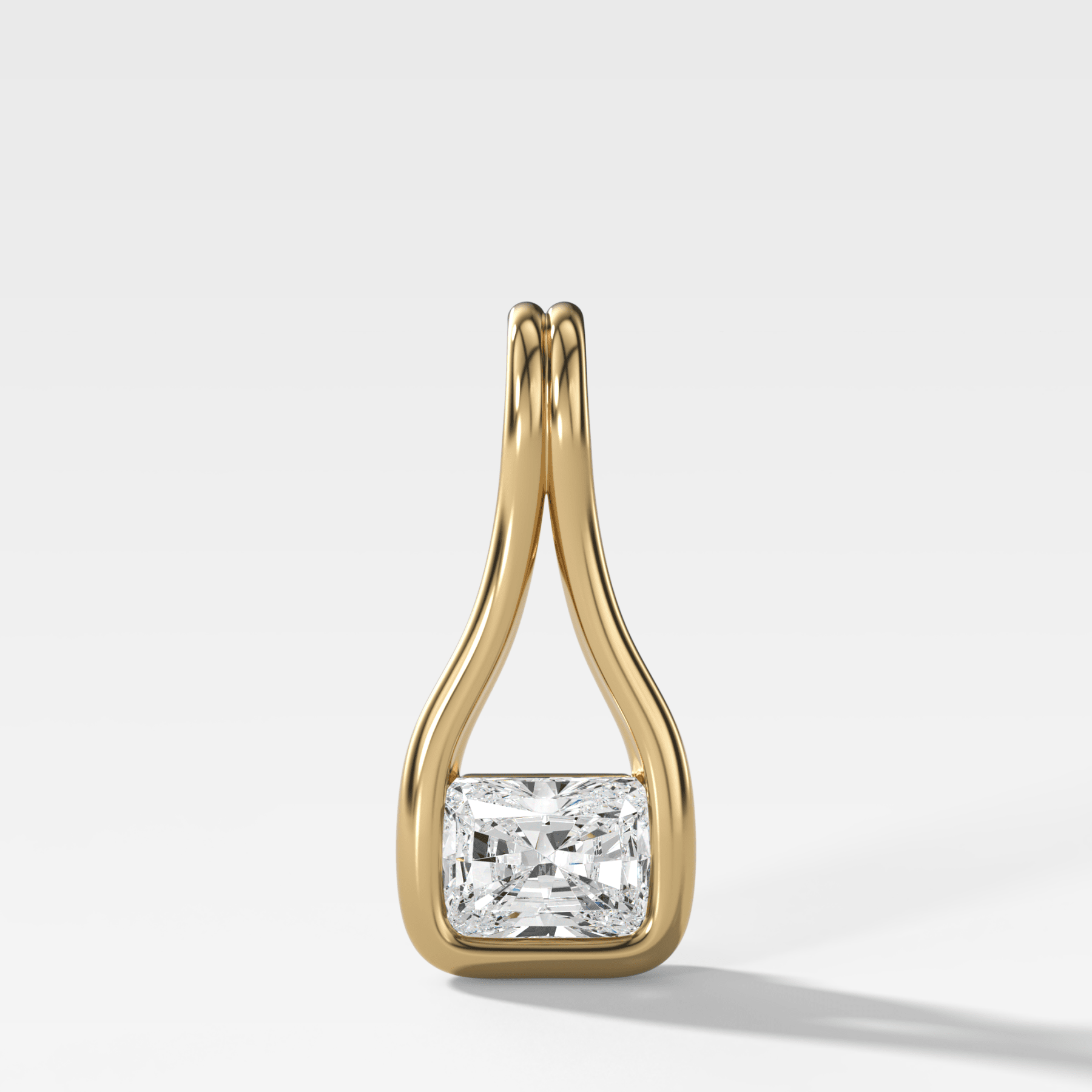 Lasso East West Elongated Radiant Attachable Diamond Pendant - GOODSTONE