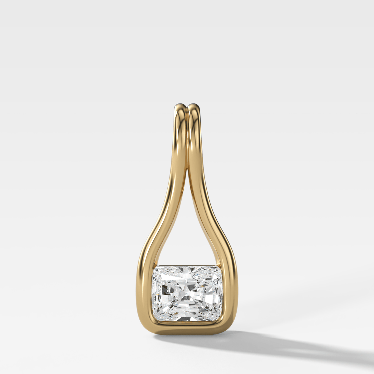 Lasso East West Elongated Radiant Attachable Diamond Pendant - GOODSTONE