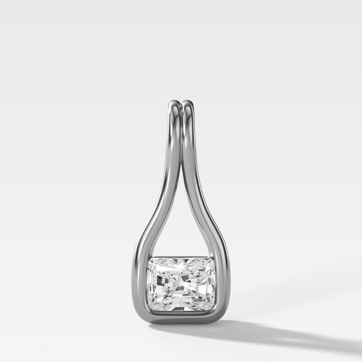Lasso East West Elongated Radiant Attachable Diamond Pendant - GOODSTONE